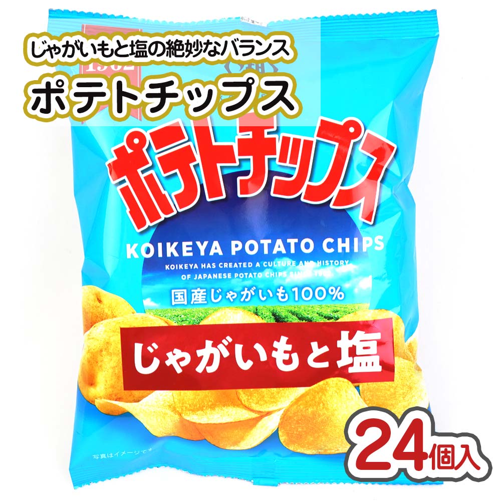 ポテトチップス じゃがいもと塩 小袋 (24個入) コイケヤ【駄菓子の