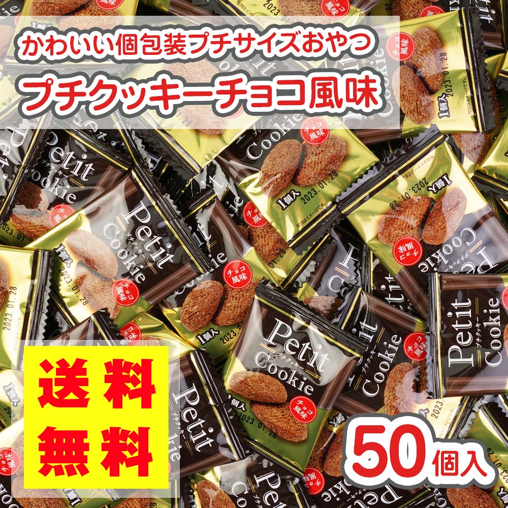 送料無料 プチ クッキー チョコ風味 (50個入)【駄菓子の 