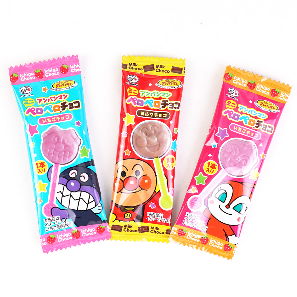 不二家 アンパンマン ミニ ペロペロ チョコ (25個入) 【お菓子のまとめ買い・チョコ系のお菓子】 | 駄菓子の卸・通販 | ２丁目ひみつ基地