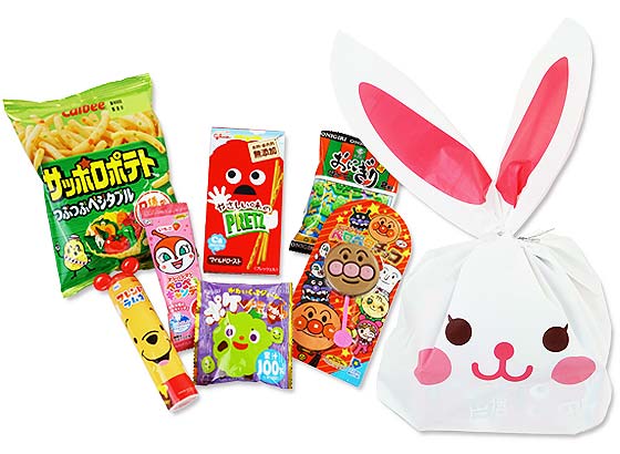 駄菓子セット お菓子の詰め合わせ スマイルうさぎちゃん 人気菓子メーカー お菓子の詰め合わせ 全国 数量関係なく2個口以上でも追加の 送料無料 駄菓子の卸 通販 ２丁目ひみつ基地