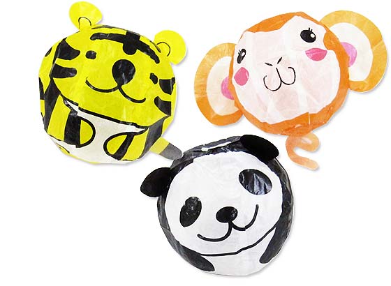 アニマル紙風船 3種セット ぱんだ トラ さる 玩具のまとめ買い エア玩具 紙風船のおもちゃ 駄菓子の卸 通販 ２丁目ひみつ基地