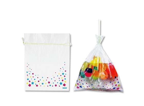 金魚袋 星柄 100枚入 景品玩具まとめ買い スーパーボール すくい系 梱包資材 駄菓子の卸 通販 ２丁目ひみつ基地